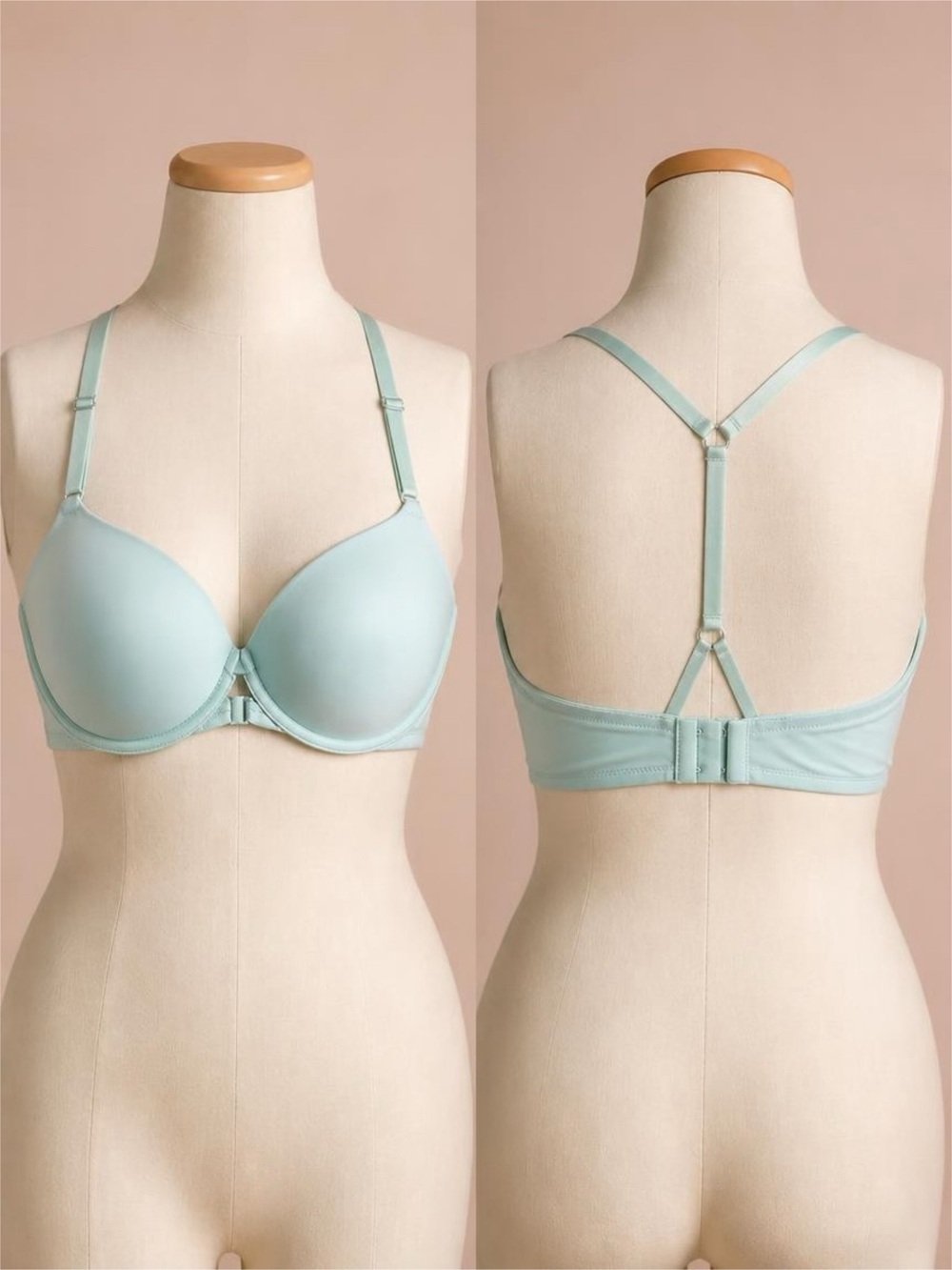 Victoria's Secret Light Blue front closure, underwire, Racerback Bra